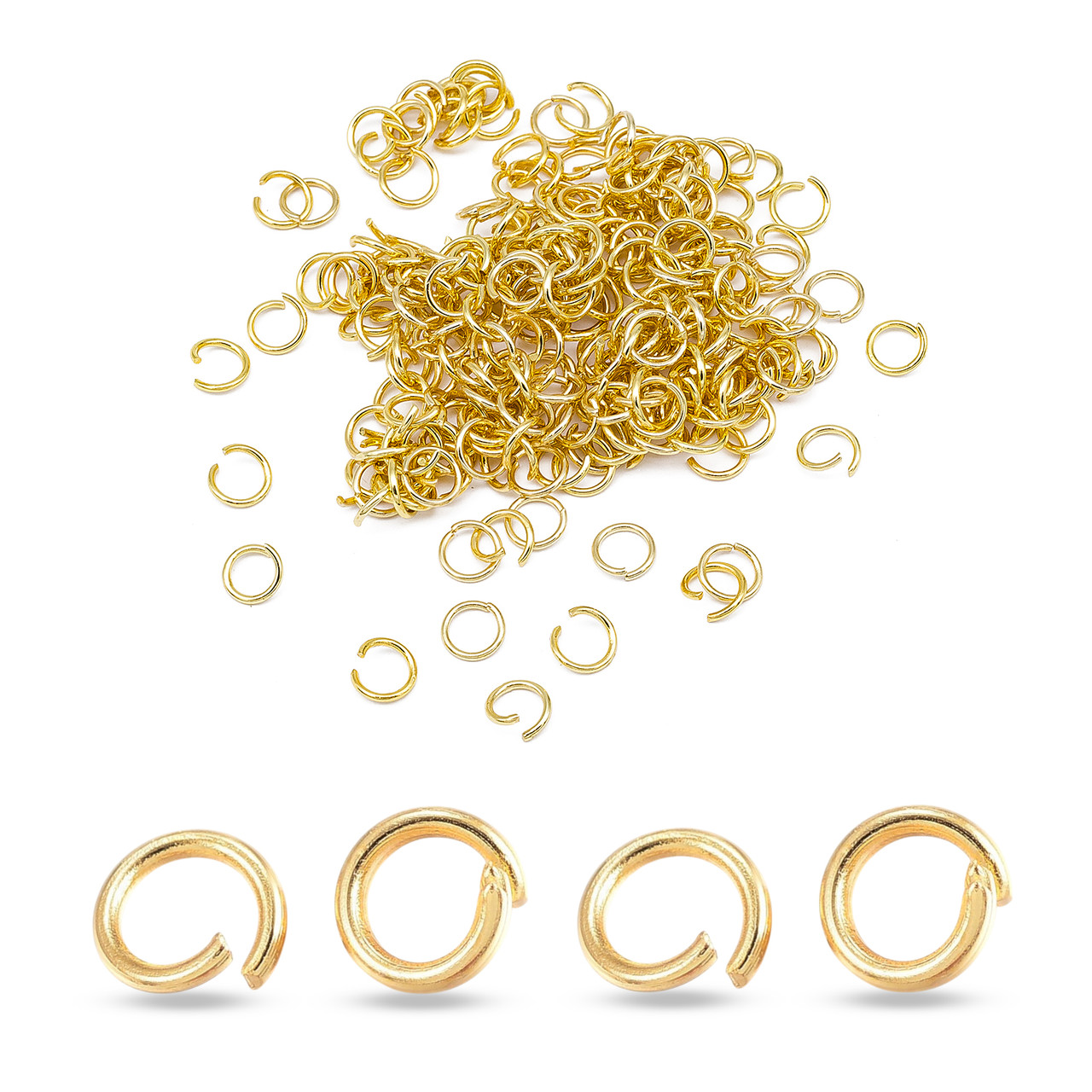 Колічки Одинарні Відкриті З'єднувальні Неіржавка сталь, Золото, 4x0.6 мм, 500 шт, фото 1