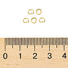 Колічки Одинарні Відкриті З'єднувальні Неіржавка сталь, Золото, 4x0.6 мм, 500 шт, фото 3