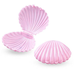 Контейнер для Бісера та Бусин, Пластик, Мушля, Рожевий, 9х7.5х4.3см, 2 шт