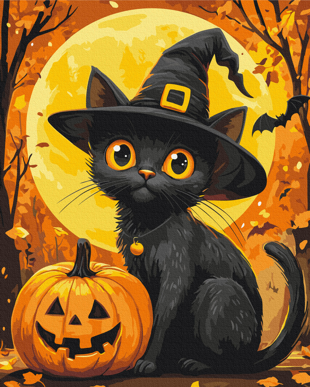 Картина за номерами 40х50 см. Хеловінський кіт. Brushme BS54186, фото 1