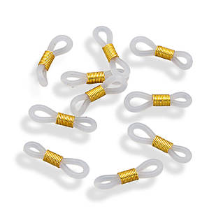 Тримачі для Очків, Гумові Петлі, Фурнітура Неіржавка сталь, Колір: Золото, Розмір: 20x5мм, 10 шт