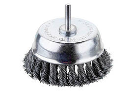 Щітка торцева на дриль Intertool 100 мм плетені стрижень 6 мм (BT-3100)