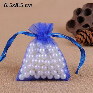 Подарункові мішечки з органзи / Упаковка - 10шт / 6,5х8,5см / Електрик №29