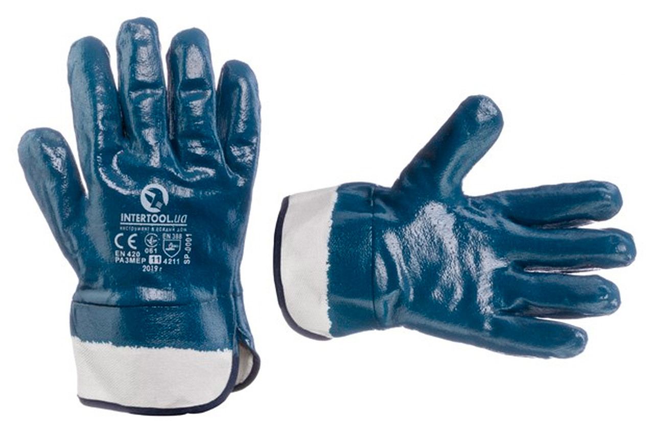Рукавички Intertool Мастило-бензостійкі з твердим манжетом 10.5" (SP-0001W) (6 шт.), фото 1