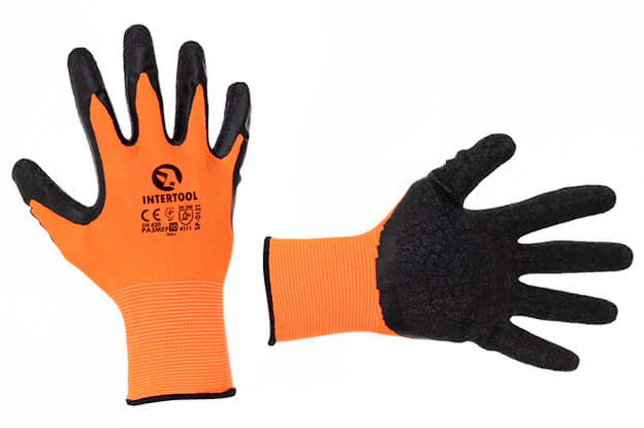 Рукавички Intertool латексні рифлені 10" 12 шт. (SP-0121) (6 шт.), фото 1