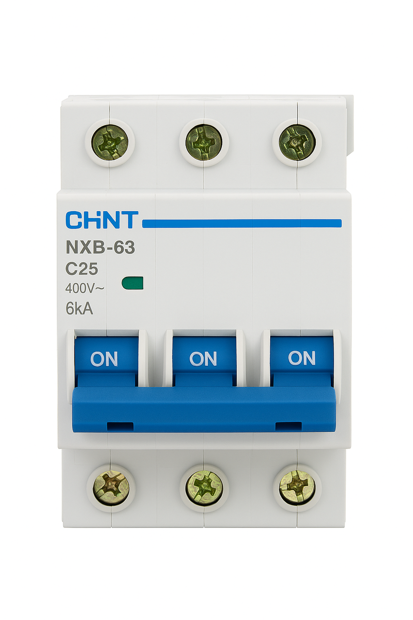 Автоматичний вимикач постійного струму CHINT NXB-63 3P 25A, фото 1