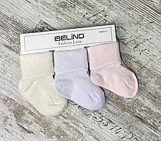 Бавовняні шкарпетки для дівчаток із розворотом 0-6 місяців