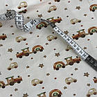 Відріз двонитки іграшкові поїзди на кремовому фоні, фото 3