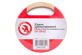 Скотч двосторонній Intertool 50 мм х 10 м тканина (KT-0962)