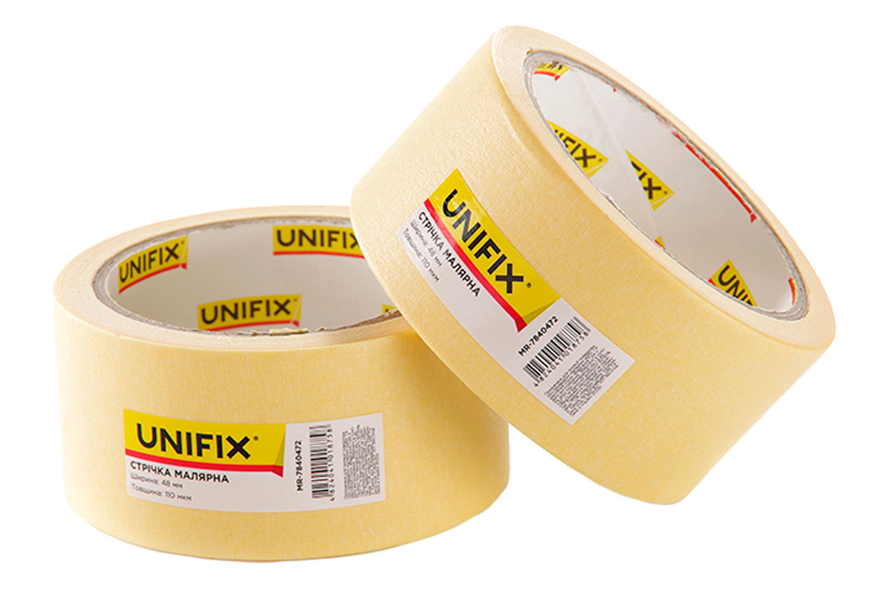 Стрічка малярська Unifix 48 мм x 40 м жовта (MR-7840472) (6 шт.), фото 1