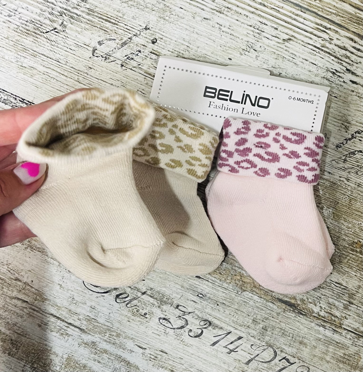 Махрові шкарпетки для новонароджених дівчаток Leopard, фото 1