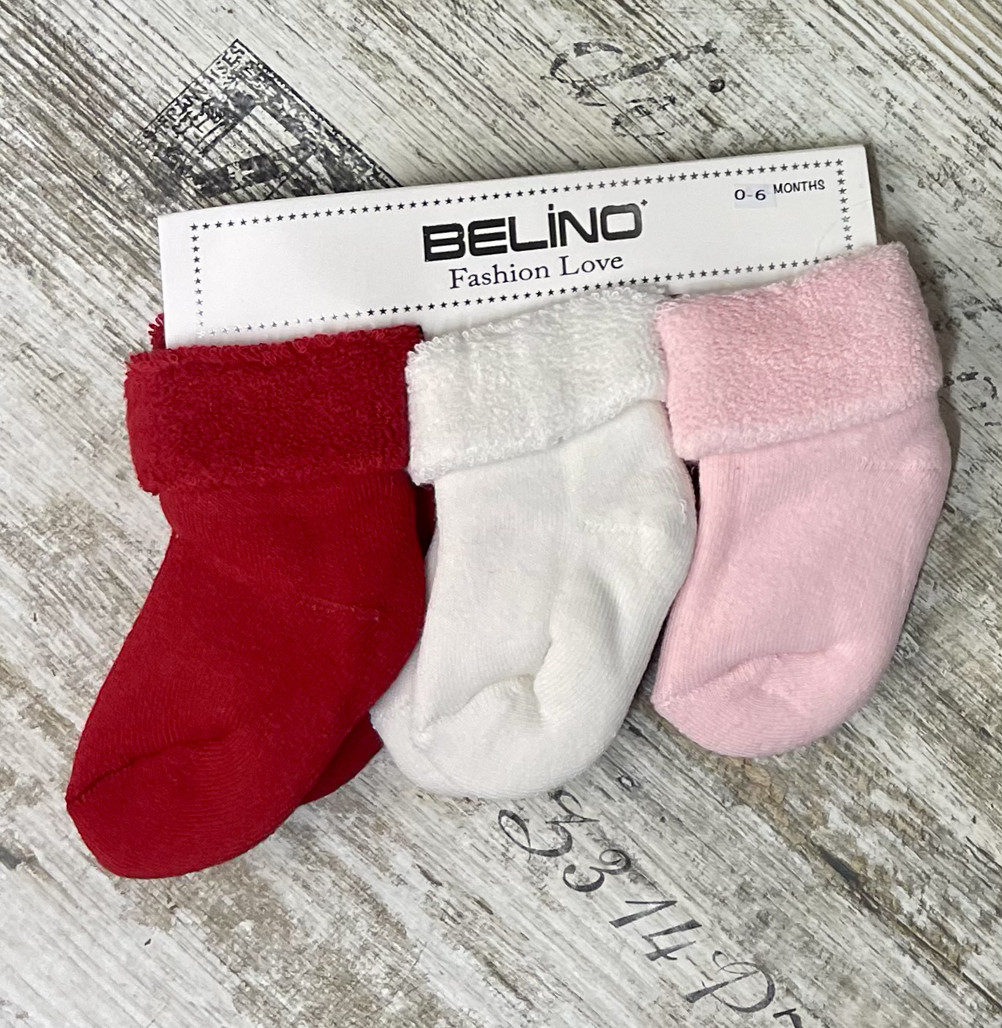 Махрові шкарпетки для новонароджених дівчаток New Born 0-6, фото 1