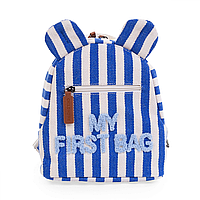 Рюкзак дитячий Childhome My first bag stripes electric blue, арт. CWKIDBSTBL