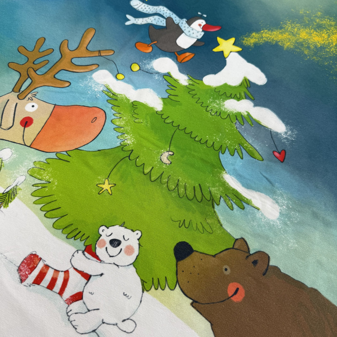 Панель новорічна лось/ведмідь/ялинка 63*87см, фото 1