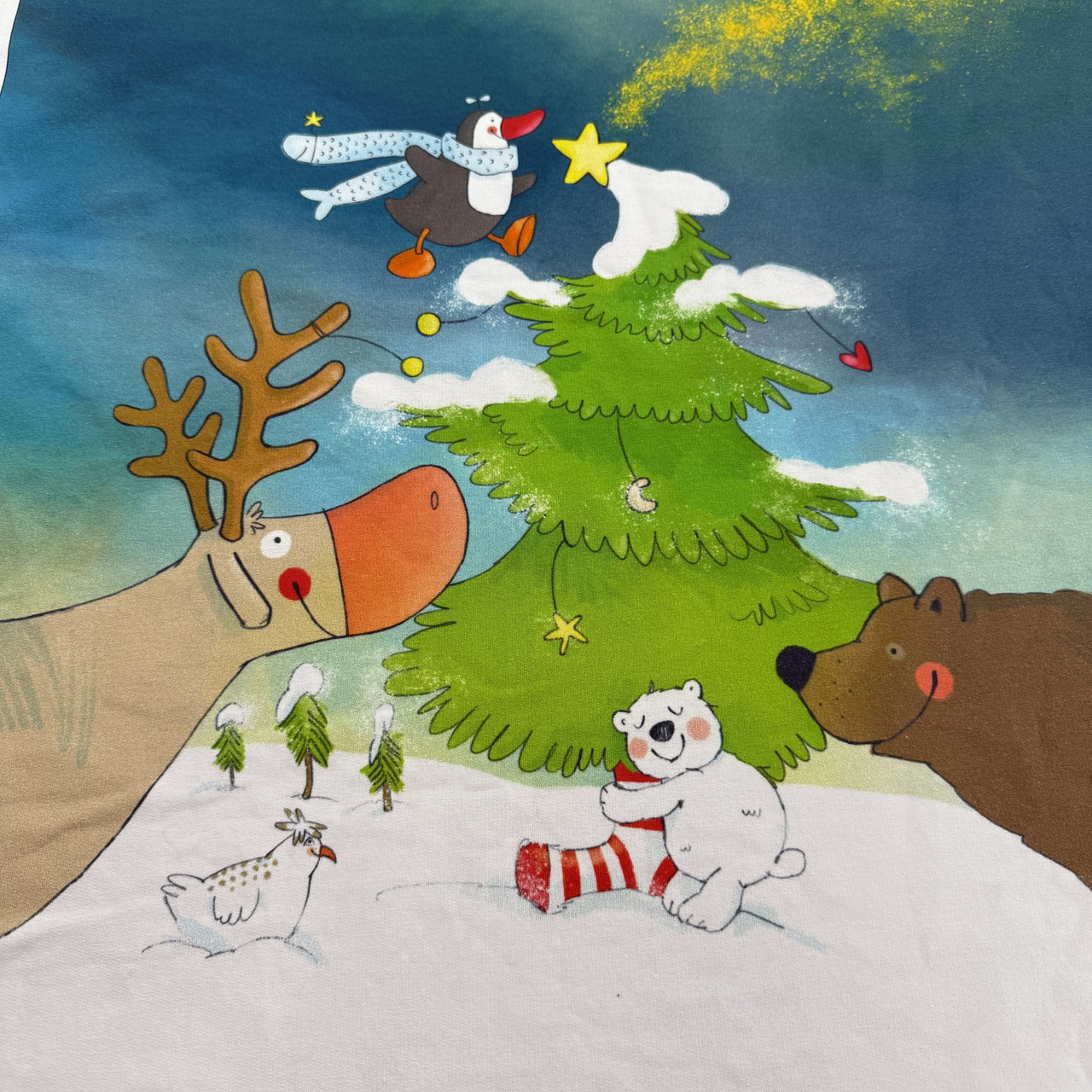 Панель новорічна лось/ведмідь/ялинка 50*69см, фото 1