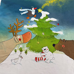 Панель новорічна лось/ведмідь/ялинка 50*69см