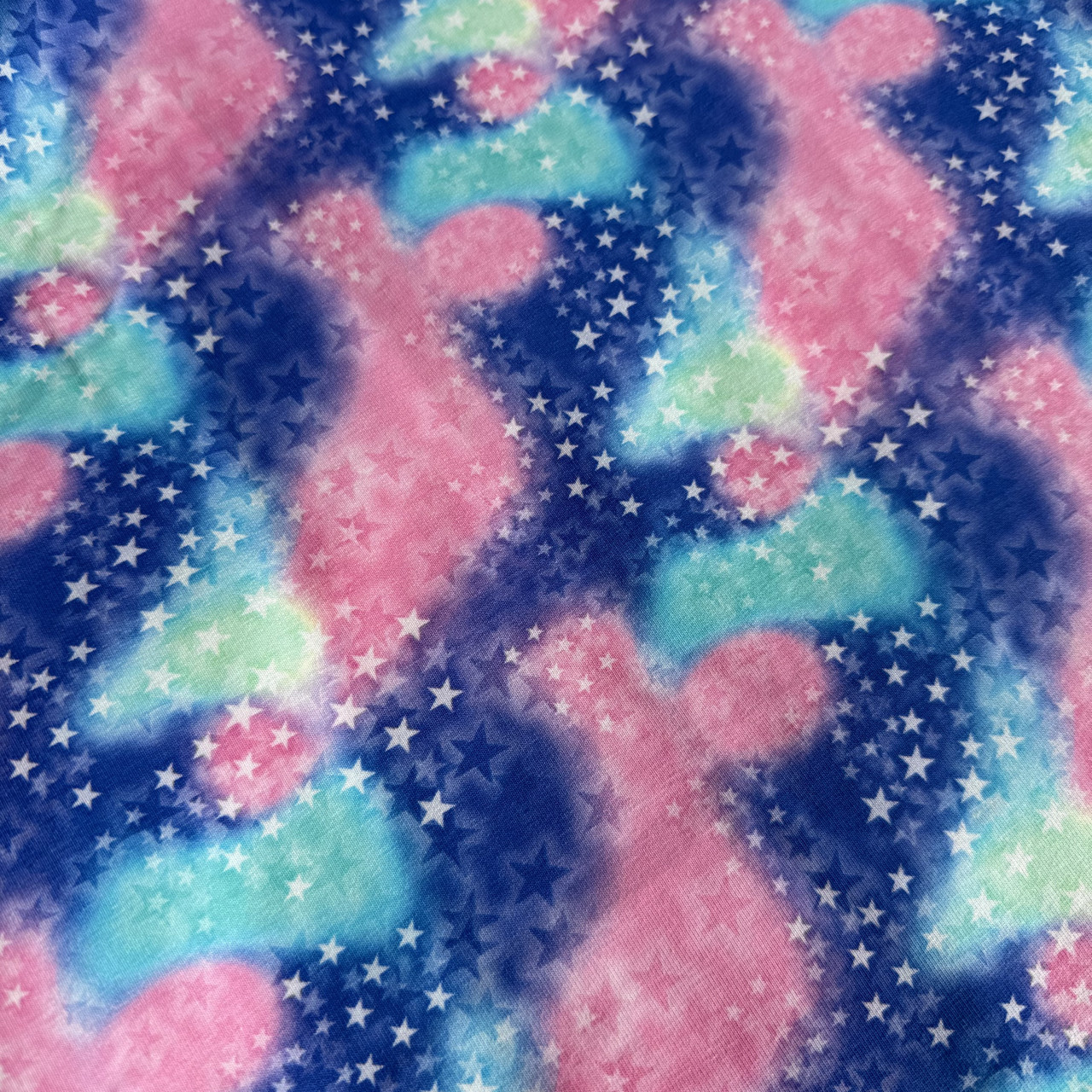 Відріз двонитки зірочки на блакитно/рожево/синьому фоні, фото 1