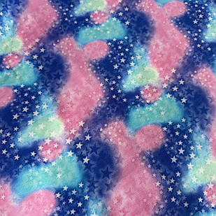 Відріз двонитки зірочки на блакитно/рожево/синьому фоні