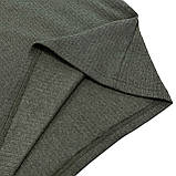 Зимовий чоловічий лонгслів термо кофта бавовна базова рубчик з флісовим начосом Хакі, фото 3