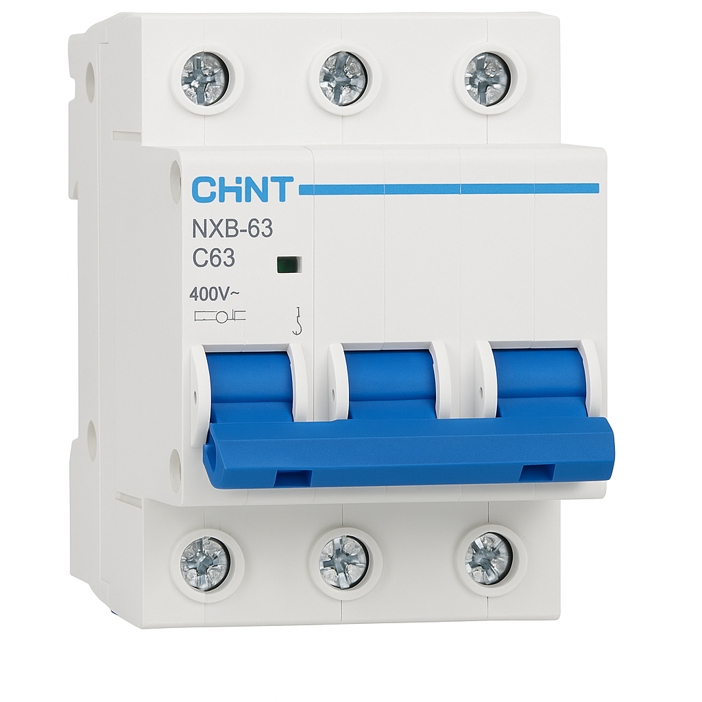 Автоматичний вимикач постійного струму CHINT NXB-63 3P 63A, фото 1