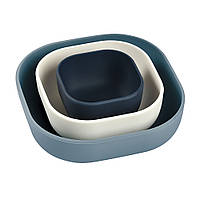 Набір тарілок Beaba силіконових 3 шт (150 мл, 340 мл, 580 мл) синій, арт. 913566