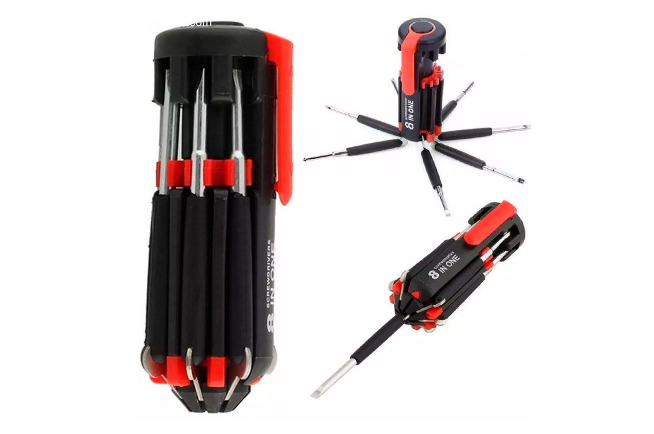 Викрутка відкидна 8-в-1 з фонаріком (111448), фото 1