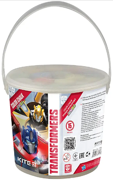 Крейда кольор. "Kite" №TF24-074 15шт Jumbo Transformers у відерці(1)(24)