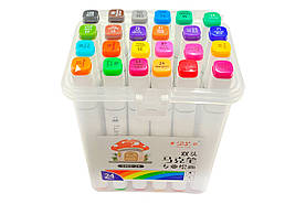 Набір скетч маркерів Deng Long двосторонні у боксі (24шт) (EL-1905-24)