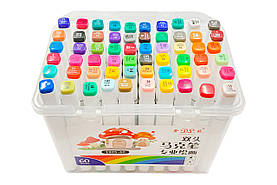 Набір скетч маркерів Deng Long двосторонні у боксі (60шт) (EL-1905-60)