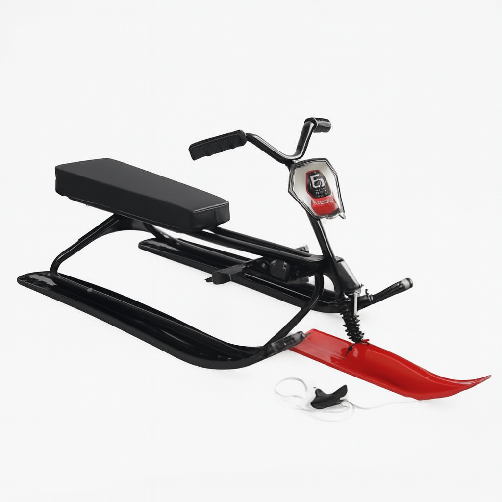 Снігокат Skyper S-36610 — комфортна модель зі сталевою рамою, кермом і термосидінням, червоний, фото 1