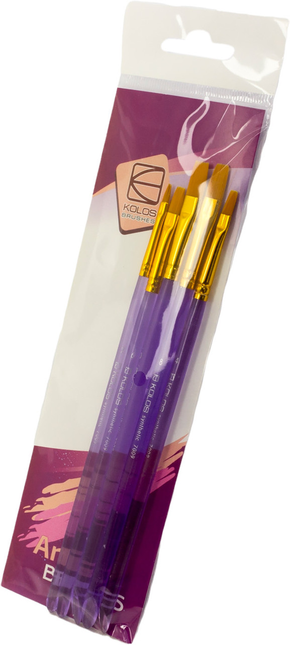 Набір пензлів худож. 5шт "Kolos" №7009/4270095/348 (синтетика плоский)(10)