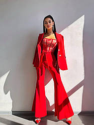 Жіночий елегантний комбінезон кльош з піджаком Db6186