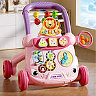 Дитячі ходунки — каталка, розвиваючі, 41х33х39 см, Рожеві / Ходунки дитячі з ігровою платформою / Каталка дитяча, фото 2