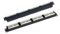 Патч-панель 24 порти 19" UTP CAT6