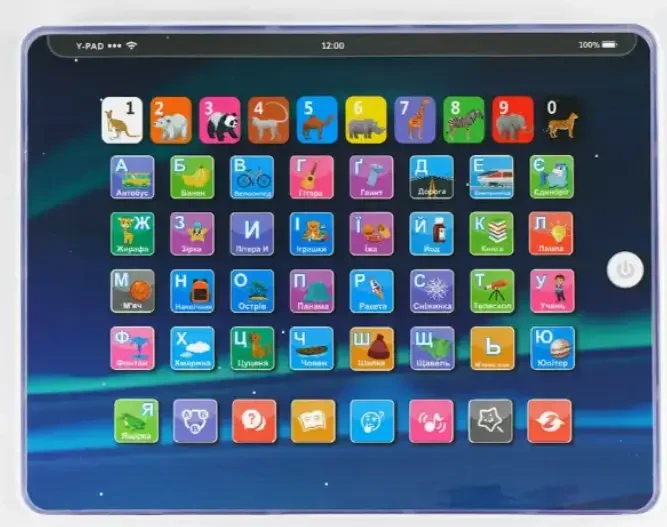 Дитячий навчальний планшет українською мовою 7 режимів, абетка, цифри, загадки, пісні, іспит, TK - 09912, фото 1