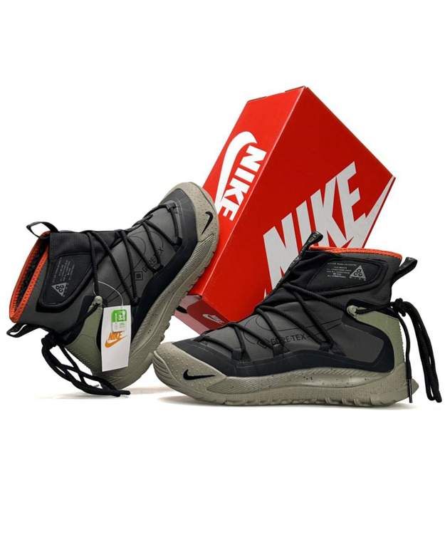 Зимові чоловічі кросівки Nike ACG Terra Antarktik Gore-Tex Winter хакі зелені високі Найк Антарктик Гортекс хутро, фото 1