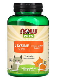 L-Lysine for Cats Now Foods Pets 226.8 г