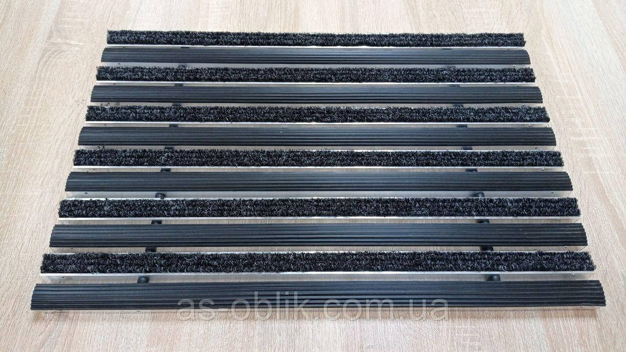 Решітка придверна брудозахисна Льон гума+текстиль 60х40 см, фото 1