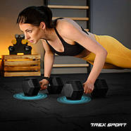 Гантеля шестигранна прогумована TX-200RD Trex Sport 20 кг, фото 3