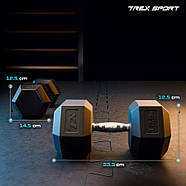 Гантеля шестигранна прогумована TX-125RD Trex Sport 12,5 кг, фото 2