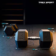 Гантеля шестигранна прогумована TX-150RD Trex Sport 15 кг, фото 2