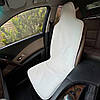 Хутряний універсальний чохол - накидка на переднє сидіння авто з овчини (Еко-хутро) білаа, фото 6
