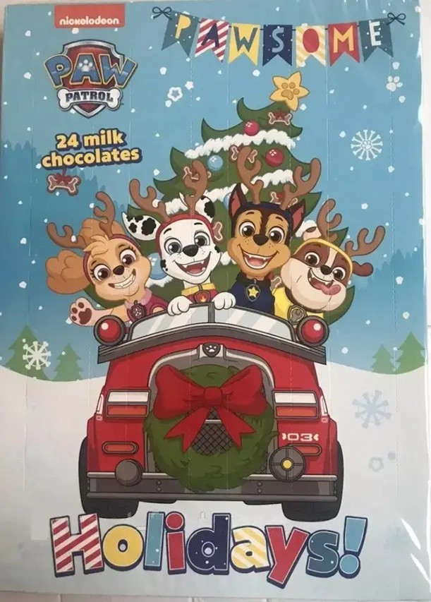 Адвент Календар Шоколадний Щенячий Патруль Paw Patrol Pawsome Holidays! Nickelodeon 75 г США, фото 1