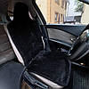 Хутряний універсальний чохол - накидка на переднє сидіння авто з овчини (Еко-хутро) чорна, фото 6
