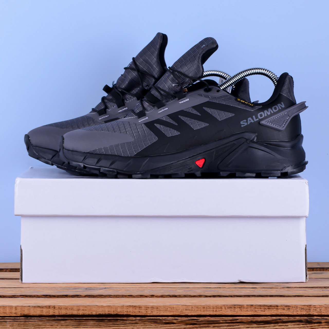 ТЕРМО Зимові Кросівки Черевики Salomon Supercross 4 GTX чорні з сірим, фото 1