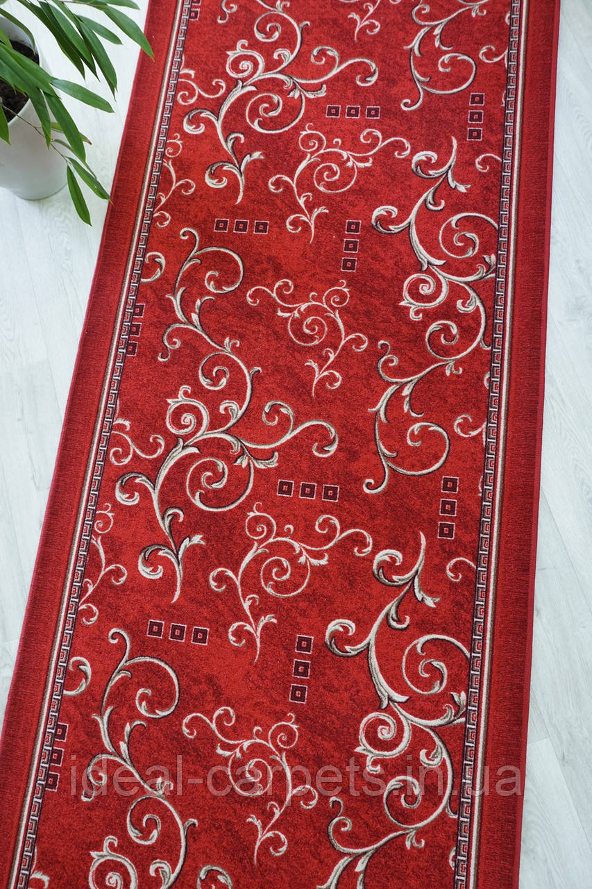 Доріжка на войлочній основі Лоза 0816 Червона На відріз, фото 1