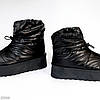 Молоді зимові чорні дутики з фіксатором на платформі, фото 3