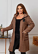 Жіночий кардиган із капюшоном (р.52,54,56,58) баранчик, фото 2