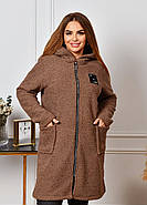 Жіночий кардиган із капюшоном (р.52,54,56,58) баранчик, фото 3