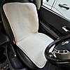 Хутряна універсальна накидка - чохол на переднє сидіння авто з овчини (Еко-хутро) білий, фото 7